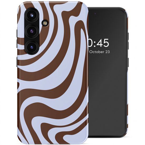 Selencia Hoesje - Geschikt voor Samsung Galaxy S25 - Backcover - Dream Swirl Chocolate