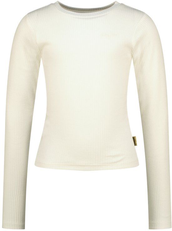 Vingino - Icon rib longsleeve - Meisjes - T-shirts - Maat 116 - Katoen/Elastaan - Wit
