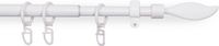 Bestlivings tringle à rideaux avec embouts décoratifs 120-220 cm, Ø 16 mm, 1 tringle, extensible, support mural, vissé, métal, avec anneaux avec crochets à plis et matériel de fixation