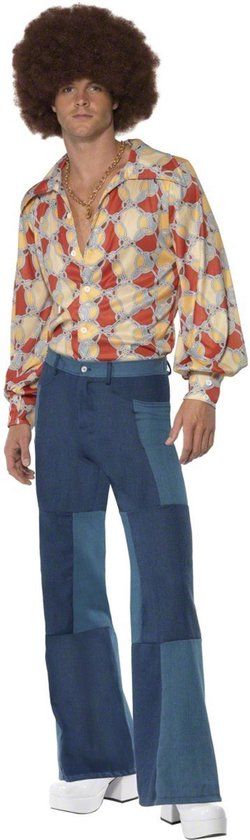 Disco Broek Heren Rood - Maat M - Polyester - 80's & 90's Disco Verkleedkleding