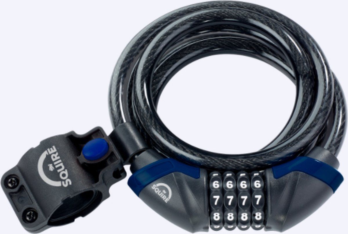 Squire Kilda 12/1800 - Fietsslot met cijferslot - 180cm - Zwart