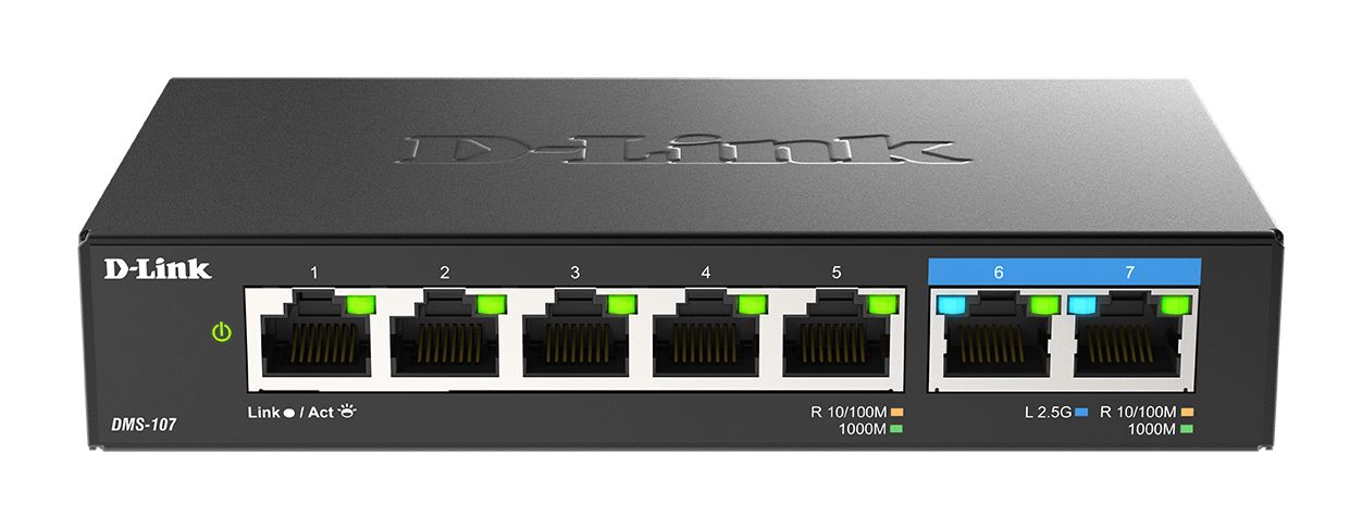 D-Link DMS-107 - 7-Poort Multi-Gigabit Unmanaged Switch