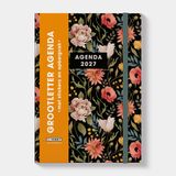 De Hobbit Hobbit - Grootletter Agenda 2027 - Ringband - A4 (30,7 x 21,5cm) - 1 week over 2 pagina's - Harde Kaft - Vintage Bloemen