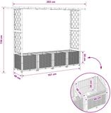 vidaXL Verhoogd bed met trellis en dak lichtgrijs 203 x 40 x 136 cm PP