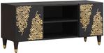 vidaXL TV-kast, zwart, 105 x 33 x 46 cm, massief mangohout