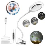 Loupe avec 3x grossissement, éclairage LED, pince et hauteur réglable