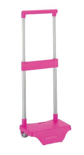 Safta Trolley voor schoolrugzakken, opvouwbaar, licht, sterk met uittrekbare handgreep en wielen - polyester - zwart, wit, blauw, groen, rood, roze, paars