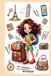 Cute Traveler Girl Unlined Notebook: Cream 6x9 Inches 120 Pages Journal for Girls, Teens & Kids, Travel Journal, Aesthetic School Supplies & Journaling Gift.