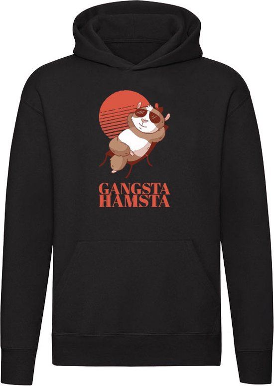 Sol's Gangster Hamster Hoodie - Unisex - Zwart - 5XL