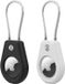 Hurtel WAT-43-0Y1S - Apple AirTag Housse de protection - Câble en acier - Noir et Blanc
