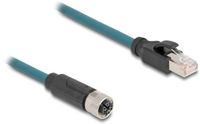 Delock M12 8-pins X-gecodeerd (v) - RJ45 (m) industriële netwerkkabel | CAT6a | PUR | 0,50 meter