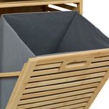 Merkloos Relaxdays Wasmand rek - 30 liter - 120x40x33 cm - Bamboe