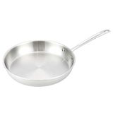 Amazon Basics Braadpan, roestvrij staal, 3-laags, 30 cm, hittebestendig handvat, zilver