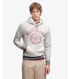 Superdry & Co Sweatshirt 'Athletic Essentials' grijs gemêleerd / kersrood