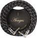 Áengus Black Tweed Gitaarkabel - 6 meter - 6.35mm mono jack plug haaks/haaks - zwart