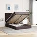 Maison Exclusive - Lit plateforme avec matelas, marron foncé, 140 x 190 cm, tissu