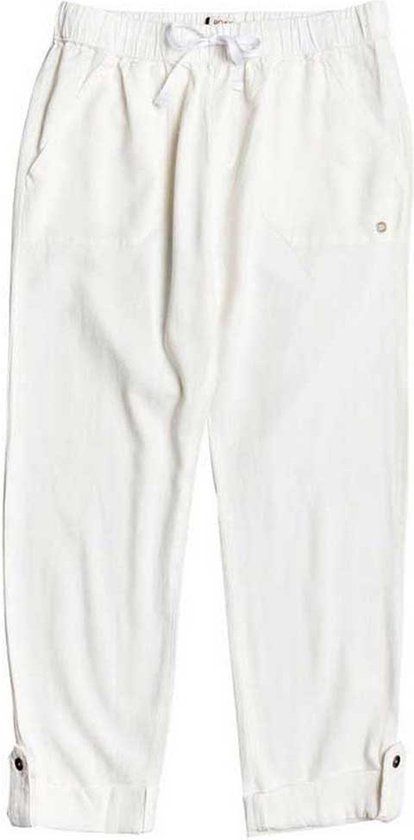 Roxy On The Seashore Lange Broek Dames Wit M - 55% Linnen 45% Viscose - 2023