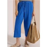 Pantalon 3/4 avec jambes Wide Leg en mousseline