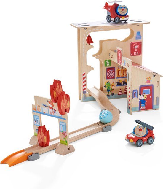 Haba Kullerbü Knikkerbaan En Speelset Brandweerkazerne 17-delig