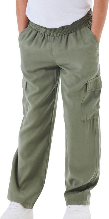 Name It Bella Straight Twill Cargo Broek Junior - Groen - Maat 158