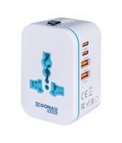 DONAU TRAVEL Universele reisadapter wereldwijd/met 2 USB-C, 2 USB-A/snellader/wit/voor Europa Engeland USA Australië China Canada/internationale voedingsadapter, universele adapter