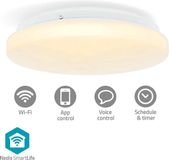 Nedis SmartLife Plafondlamp - Rond - Ø 26 cm - Wit - Plastic - RGB + Wit Licht - IP44