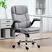 Fauteuil de bureau massant et chauffant, chaise de bureau ergonomique avec hauteur réglable, fonction à bascule, gris