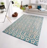 Zala Living Design vloerkleed Duo - blauw/crème 140x200 cm