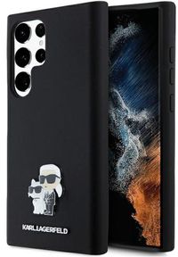 Karl Lagerfeld - Silicone Hoes - Zwart - Metalen Applicatie - Compatibel met iPhone 13