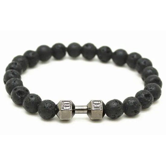 Memphis kralen armband Lava Dumbbell Zwart