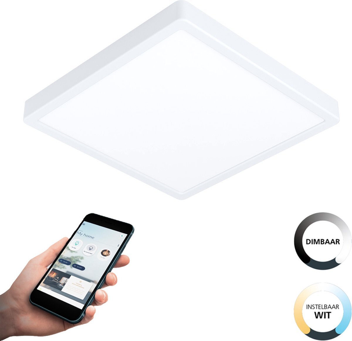 EGLO Connect EGLO connect.z Fueva-Z Smart Opbouwlamp - 28,5 cm - Wit - Instelbaar wit licht - Dimbaar - Zigbee