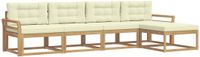 vidaXL - Bank loungeset - 5 zitplekken - Wit en crème - Polyester
