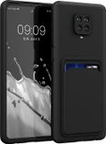 kwmobile telefoonhoesje geschikt voor Xiaomi Redmi Note 9S / 9 Pro / 9 Pro Max - Hoesje met pasjeshouder - TPU case in mat zwart