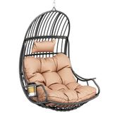 YITAHOME Hangende eierschommelstoel, rotan, 150 kg, bruin