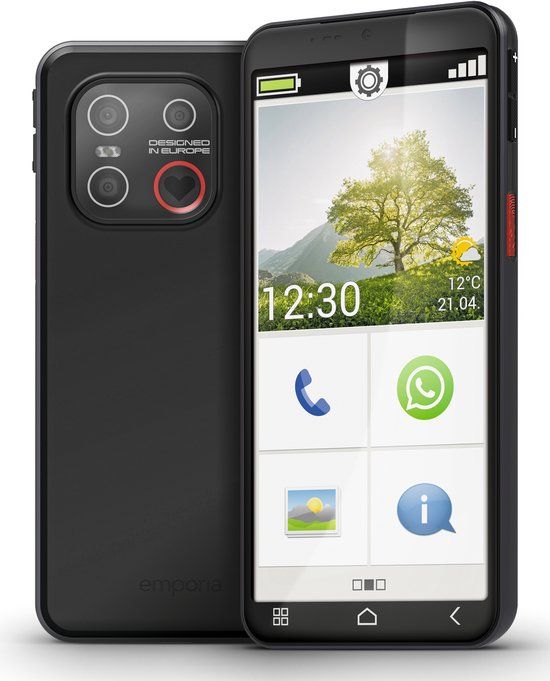 Emporia emporiaSMART.7mini 13,8 cm (5.45") Single SIM Android 15 4G USB Type-C 6 GB 128 GB 3500 mAh Zwart