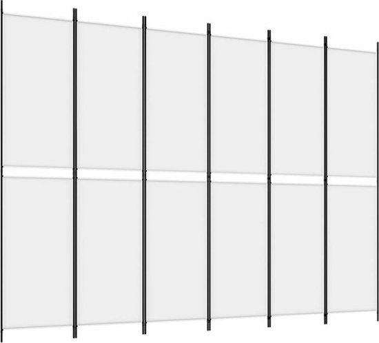 vidaXL Kamerscherm met 6 panelen 300x220 cm stof wit