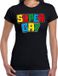 Bellatio Decorations Dames T-shirt - Zwart - Maat XS