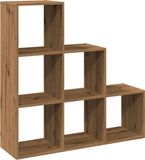 vidaXL Kamerscherm / Boekenkast 3-laags 99x29x99 cm Hout Artisanaal Eikenkleurig