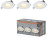 Osram Spot Set LED inbouwspot, 4,9W, 200lm, 2700K, Ø85mm plafondspot, 120°, wit, aluminium, warm wit, set van 3