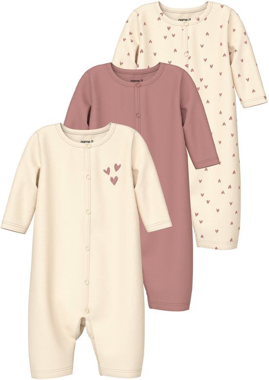 NAME IT Baby Pyjama Set - Gebloemd - Unisex - Buttercream - Maat 74