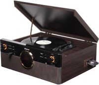 Denver Retro Platenspeler - DAB+/FM Radio - CD - Cassette - Bluetooth - Auto stop - MRD180 - Darkwood