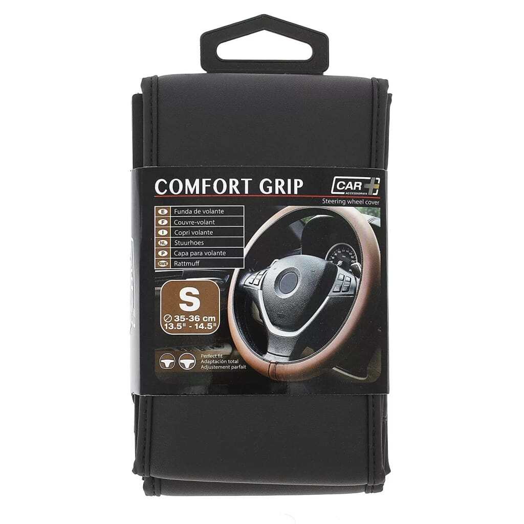 Car Plus stuurhoes Comfort Grip uni kunstleer zwart 35-36 cm