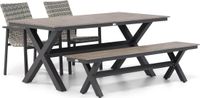 Lifestyle Garden Furniture Lifestyle Upton/Forest 180 cm dining tuinset 4-delig