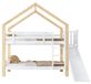 Lit enfant - 90 x 200 cm - Avec toboggan - Échelle triple coudée - Protection anti-chute - Bois massif et MDF - Sans rangement
