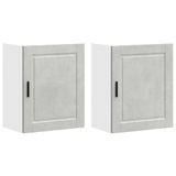 VidaXL Meubles de cuisine hauts 2 pièces Porto bois aggloméré gris béton
