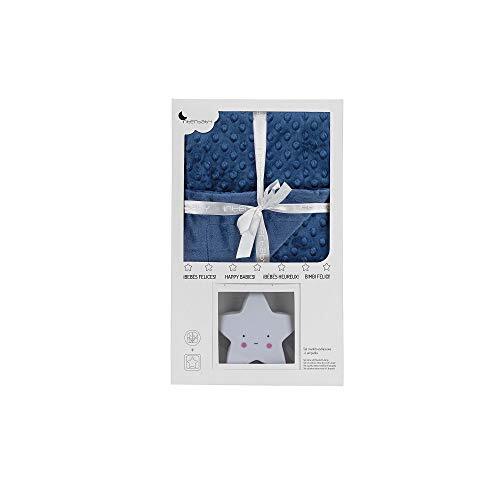 Interbaby deken met lamp junior 80 x 110 cm fleece navy 2 delig