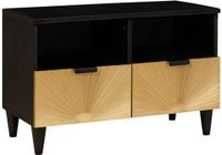 vidaXL TV-kast zwart en goud 70 x 33 x 46 cm bewerkt hout