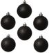 Cosy & Trendy Kerstballen - 24 stuks - Zwart - Glitters - 6 cm Diameter - Kunststof