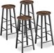 tectake® Tabouret de bar - Set de 4 - Brun foncé