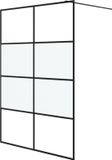 vidaXL Inloopdouchewand 140x195 cm halfmat ESG-glas zwart